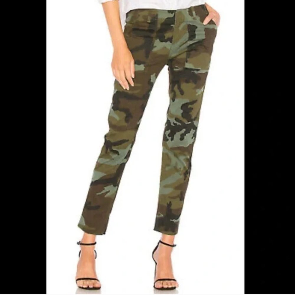 Nili Lotan Green Camouflage Straight Leg Pants - Picture 2 of 13